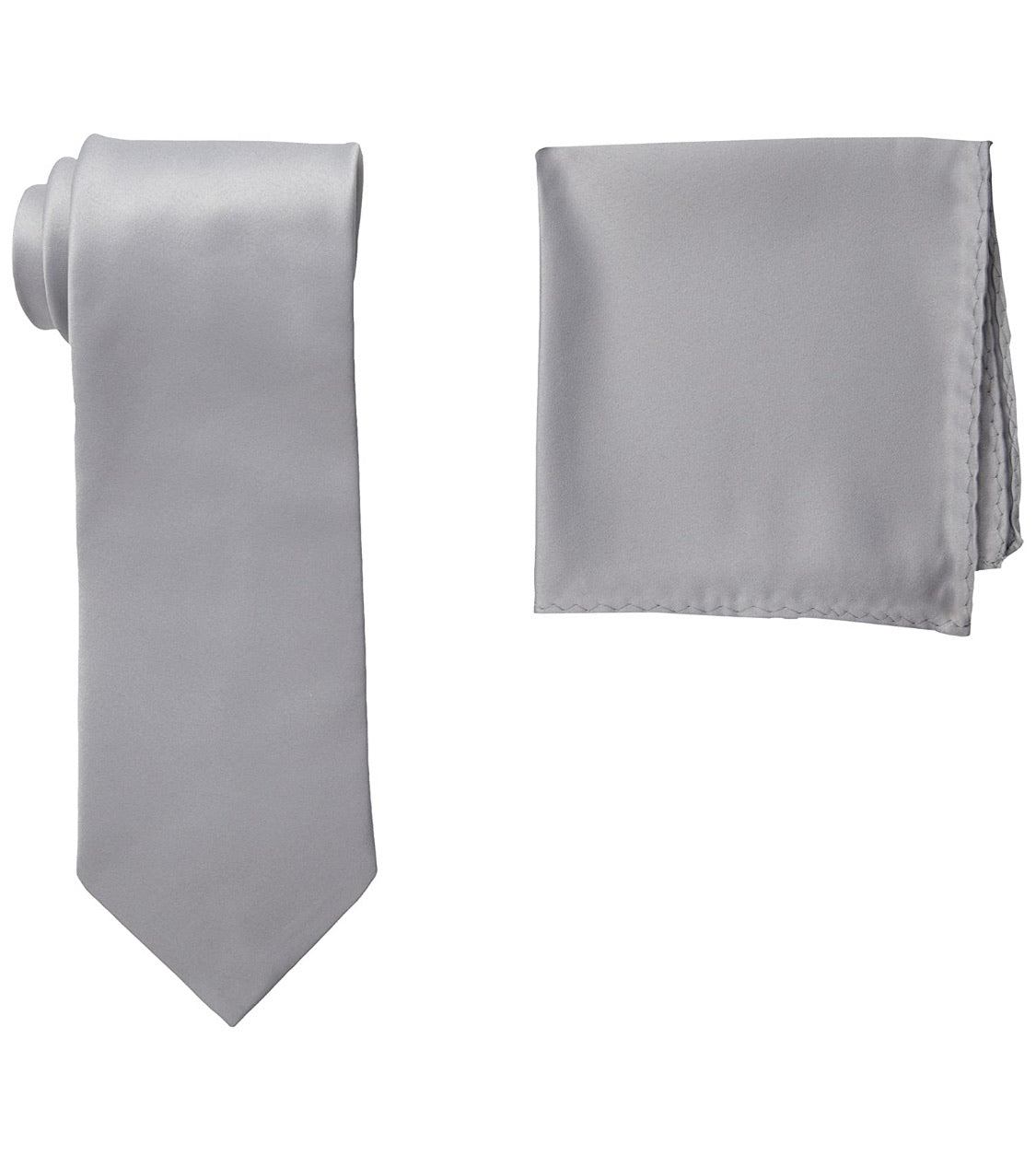 Stacy Adams Solid Grey Tie and Hanky - On Time Fashions Tuscaloosa